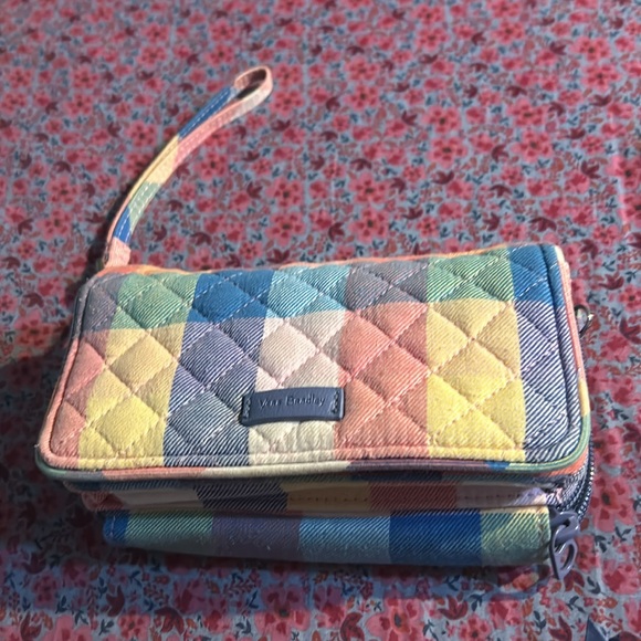 Vera Bradley Tropics Plaid Bundle Lanyard Zip ID All In One Crossbody - Picture 2 of 13